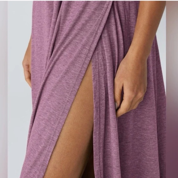 Halara U Neck Backless Split Flowy Maxi Casual Tank Dress - Picture 5 of 7